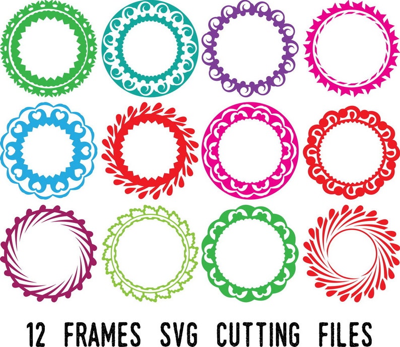 Download Clip Art Frame Svg Circle Monogram Svg Cut Files Instant Download 12 Circle Monogram Frame Svg Cutting Files For Silhouette And Other Craft Cutters Art Collectibles