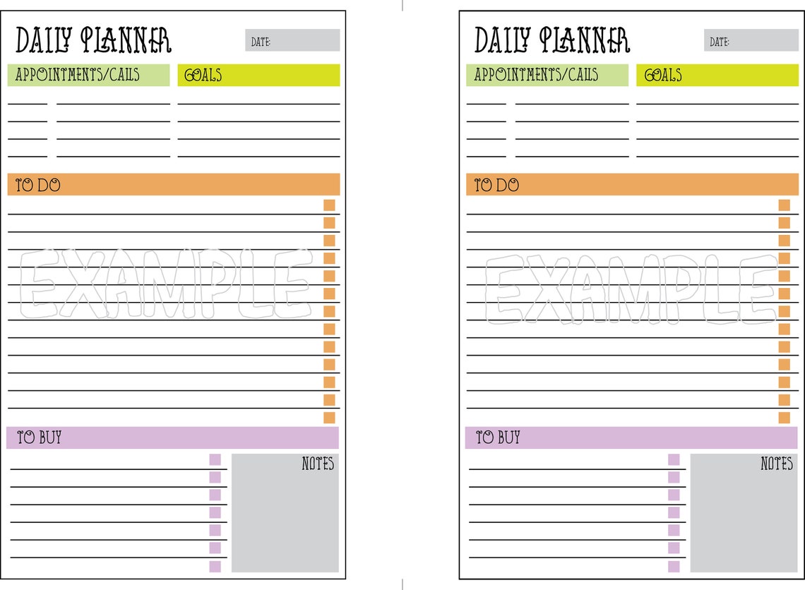 Daily to Do List, A5 Day Planner Organizer,a5 Daily Planner, Daily ...