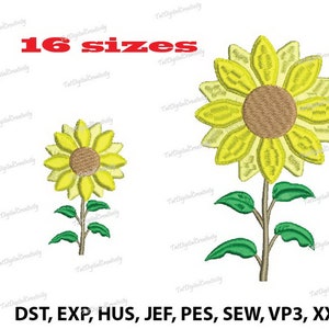 Sunflower machine embroidery designs, Sunflower embroidery, flowers design, floral pattern - instant download