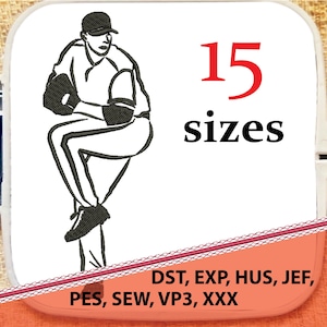 Baseball Player Embroidery Design (Instant Download)