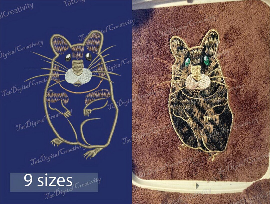Hamster Appliqué , Hamster ,embroidery Design , Machine Embroidery
