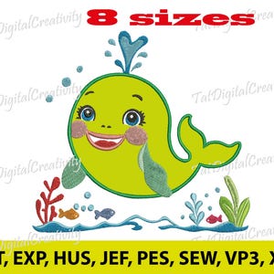 Happy Baby Whale Appliqué – Embroidery Design