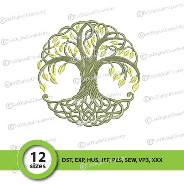 Celtic Tree Of Life Machine Embroidery Design 3 Sizes, Celtic Tree Of Life pattern - instant download