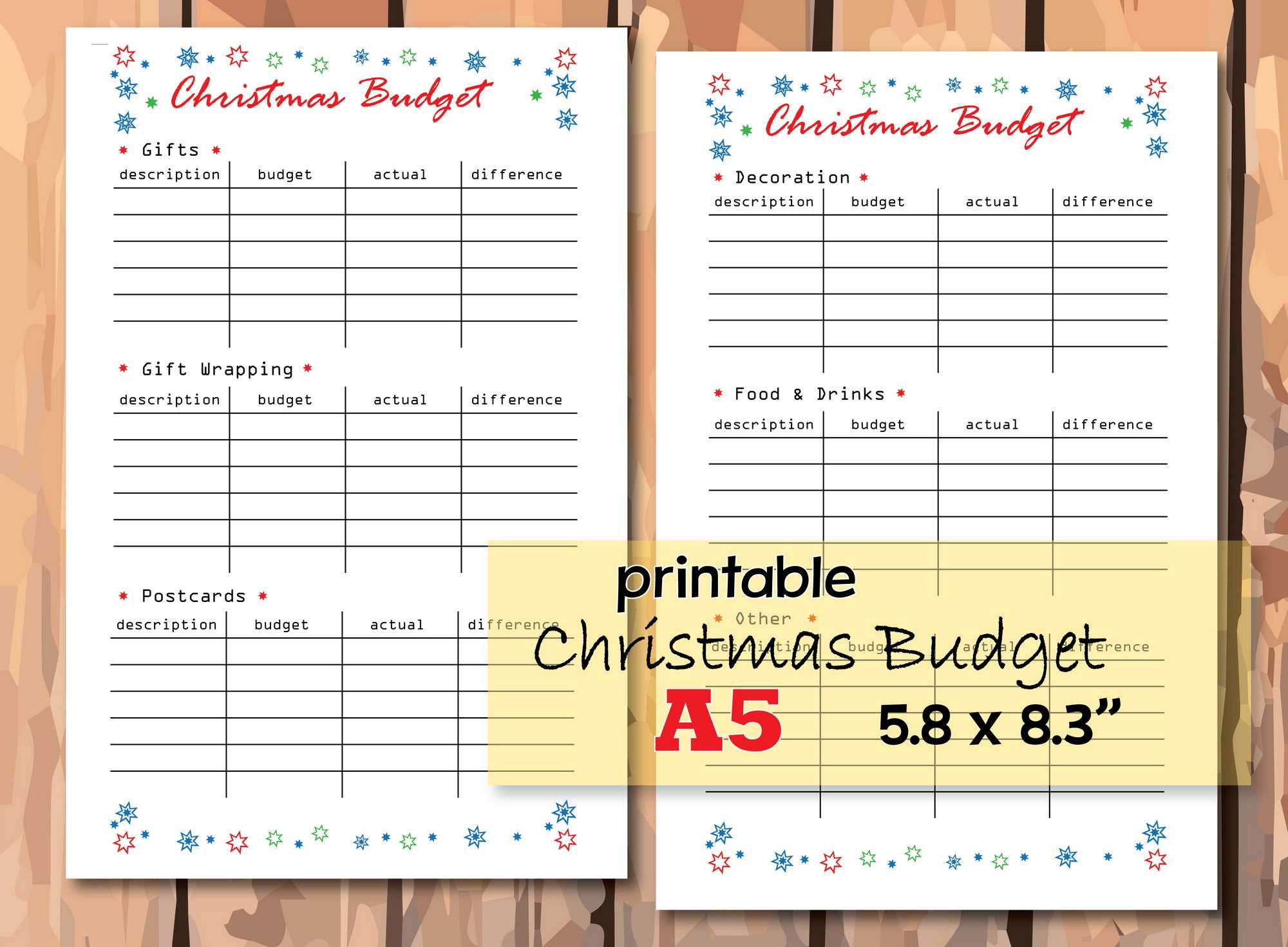 Christmas Budget Printable, Budget Template, Holiday Planner Budget, A5 ...
