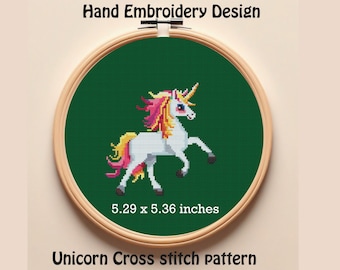 Einhorn Kreuzstichmuster - magisches Kreuzstichmuster, Fantasy Dekoration, sofortiger PDF-Download