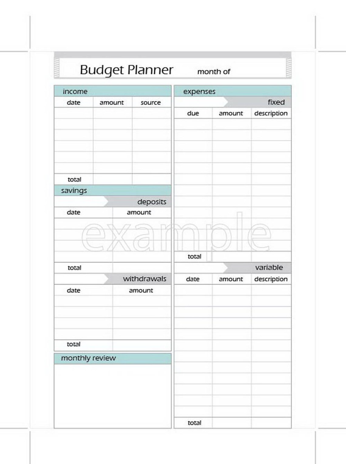 Printable Budget Sheet Budget Planner A5 Insert Happy - Etsy
