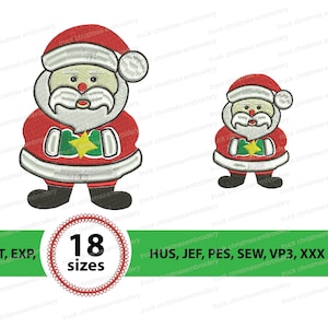 Santa Claus Machine Embroidery Design,Santa Embroidery Design, Christmas Embroidery Patterns,Xmas Embroidery Design -Instant Download