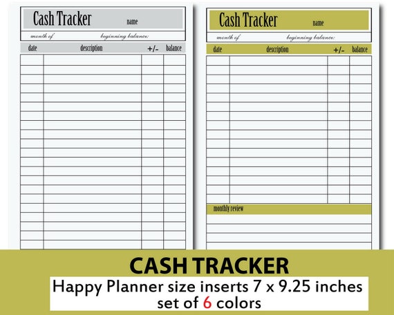 Cash Tracker Money Organizer Cash Organizer Personal