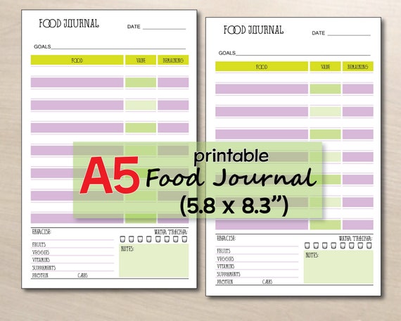 Diet Journal Template from i.etsystatic.com