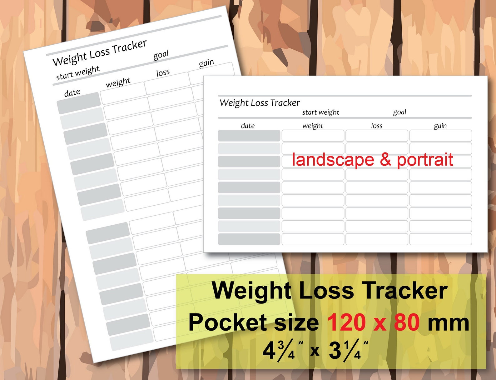 Weight Loss Tracker Planner Insert Printable Weight Loss Log Etsy