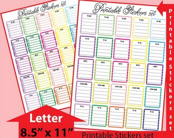 To Do stickers, planner stickers ,daily printable stickers set, planner stickers printable -Instant Download