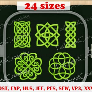Celtic Knot Embroidery Design: 5 Patterns, 21 Sizes (Instant Download)