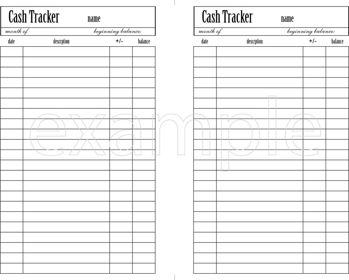 A5 Cash Tracker Printable: Money Organizer Inserts (instant Download ...