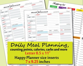 Food Journal printable, Food Track printable, points, calories track and more suitable for weight loss planner inserts-Instant Download