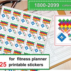 Printable Sticker, Fitness Sticker, Food Journal Sticker, Weight Loss ...