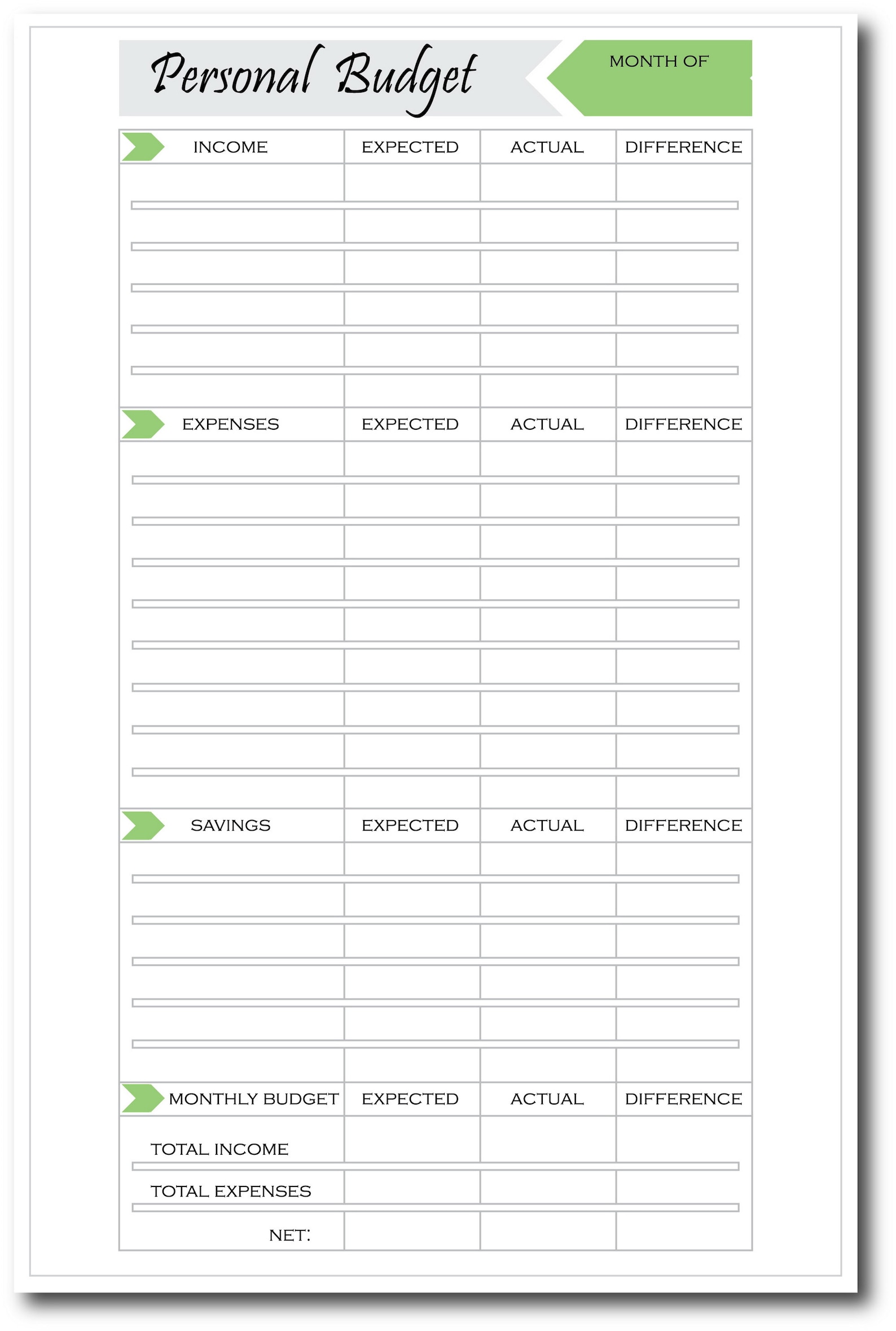 Happy Planner Budget Printable Free