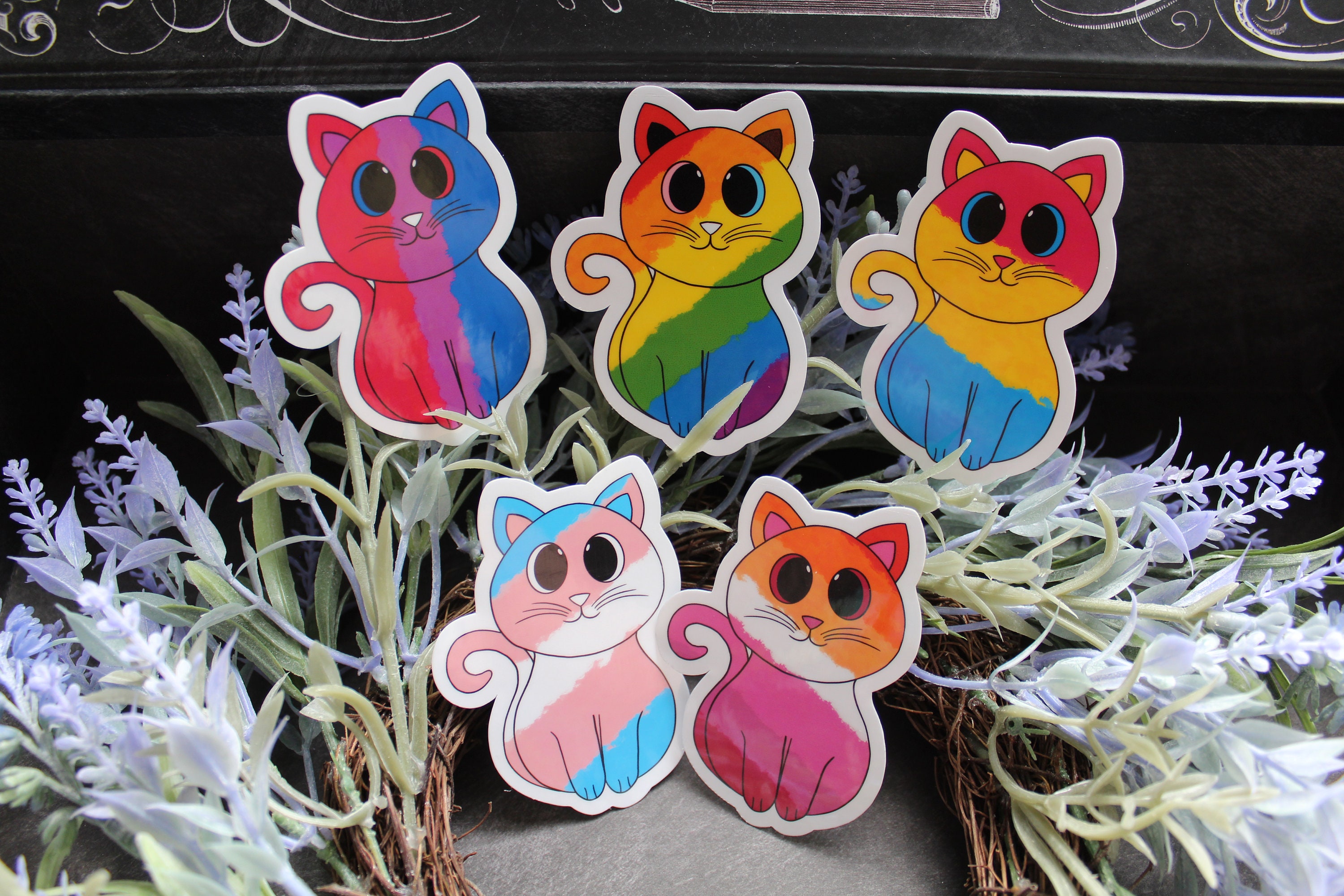 Pride cat stickers cute cat stickers trans sticker pan  etsy