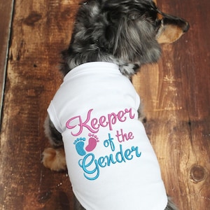 Gender Reveal, Keeper of the Gender, Gender Reveal Party, Dog Baby Announcement, Baby Announcement, Dog Shirt, Dog Gender Reveal, New Baby