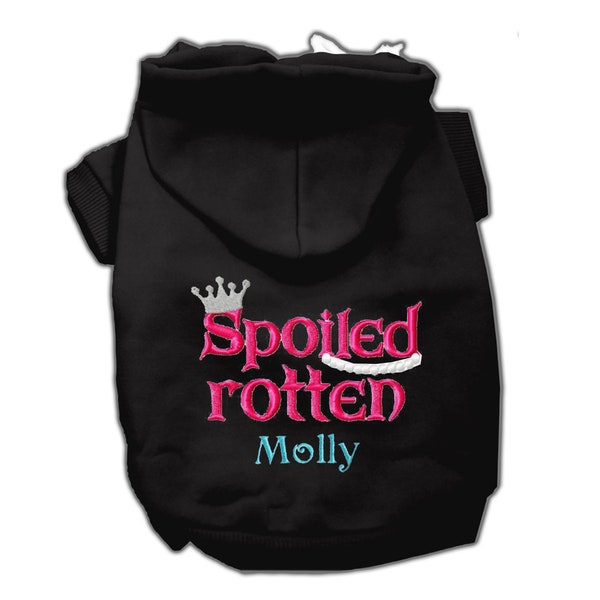 Spoiled Rotten - Personalized Dog Hoodie - Small Dog Hoodie - Personalized Dog Sweatshirt Puppy Clothing Personalized Dog Clothes