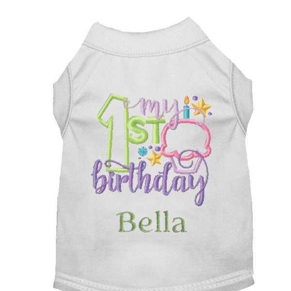 My First 1st Birthday Dog Shirt - Dog Birthday Shirt - Custom Monogrammed Party Tee Shirt - Happy Birthday Dog - Cute Dog Puppy Shirt