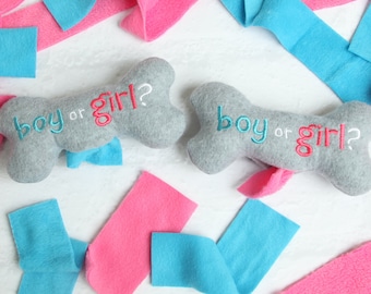 Gender Reveal Dog Toy - Pink or Blue Stuffing Dog Toy - Dog Pregnancy Announcement - Big Brother Dog - Big Sister Dog - Squeaky Dog Toy