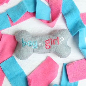 Gender Reveal Dog Toy - Pink or Blue Stuffing Dog Toy - Dog Pregnancy Announcement - Big Brother Dog - Big Sister Dog - Squeaky Dog Toy