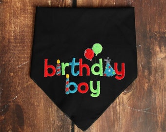 Birthday Boy Dog Bandana Dog Birthday Bandana Custom Dog Bandana Personalized Dog Bandana Dog Scarf Embroidered Dog Bandana