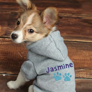 Personalized Dog Hoodie - Embroidered Name Pet Hoodie - Personalized Dog Sweatshirt - Puppy Clothing - Personalized Dog Clothes  Outdoor Dog