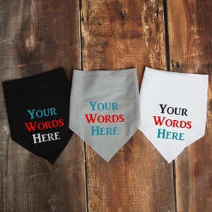 Custom Dog Bandana Personalized Dog Bandana Dog Scarf Design Your Own Bandana Custom Name Dog Bandana Embroidered Dog Bandana Personalized