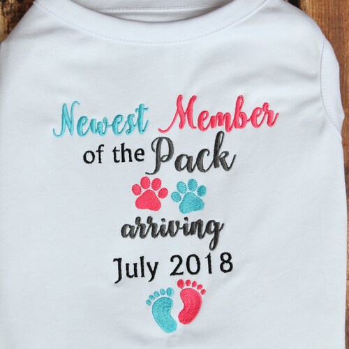 Pregnancy Announcement Dog Shirt Newest Member of the Pack Etsy