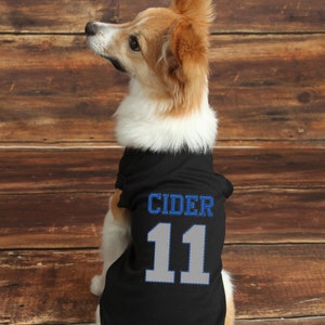 Custom Name Jersey Pet, Embroidered Name Number Personalized Dog Shirt, Football Hockey Custom Name Dog Tee, Puppy Clothing, Name Dog Shirt