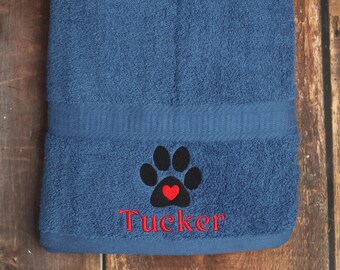 Dog Towel - Personalized Dog Towel - Dog Bath Towel - Custom Pet Towel - Dog Gift - Embroidered Towel - Dog Towel with Name - Custom Dog