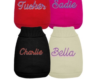 Personalized Dog Sweater - Name Pet Knit Sweater - Personalized Dog Shirt - Puppy Clothing - Personalized Dog Clothes - Outdoor Dog Coat