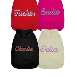 Personalized Dog Sweater - Name Pet Knit Sweater - Personalized Dog Shirt - Puppy Clothing - Personalized Dog Clothes - Outdoor Dog Coat