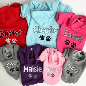 Personalized Dog Hoodie Name Pet Hoodie Personalized Dog Sweatshirt Puppy Clothing Personalized Dog Clothes Outdoor Dog Coat image 2