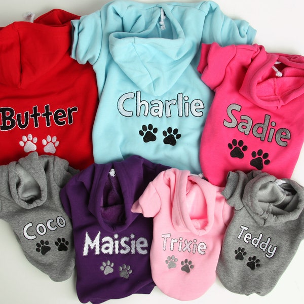 Personalized Dog Hoodie - Name Pet Hoodie - Personalized Dog Sweatshirt - Puppy Clothing - Personalized Dog Clothes - Outdoor Dog Coat