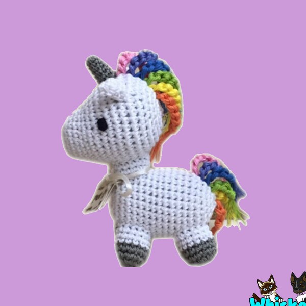 Unicorn Organic Knit Dog Toy - Unicorn Dog Toy  Squeaker plush dog toy  Small Dog Toy Crochet Dog Toy - Stuffed Dog Toy Handmade Dog Toy