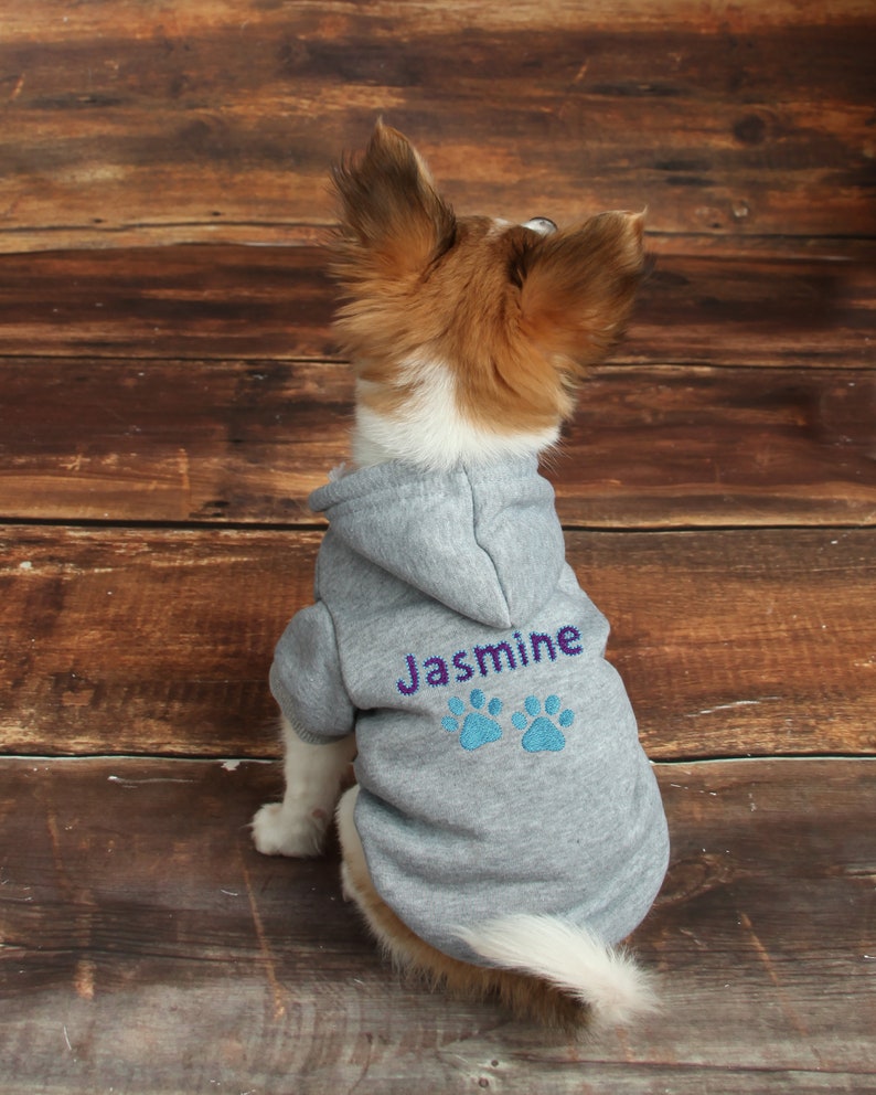 Personalized Dog Hoodie Name Pet Hoodie Personalized Dog Sweatshirt Puppy Clothing Personalized Dog Clothes Outdoor Dog Coat image 10