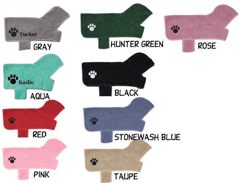 Personalized Dog Robe Embroidered Dog Robe Hooded Robe Towel for Dogs Microfiber Robe Dog Hooded Towel Custom Dog Robe Dog Gift image 3