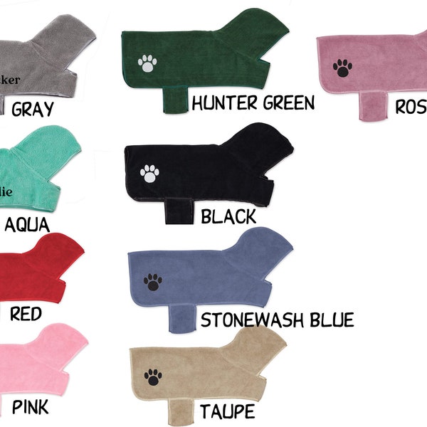 Personalized Dog Robe - Embroidered Dog Robe - Hooded Robe Towel for Dogs - Microfiber Robe - Dog Hooded Towel - Custom Dog Robe - Dog Gift
