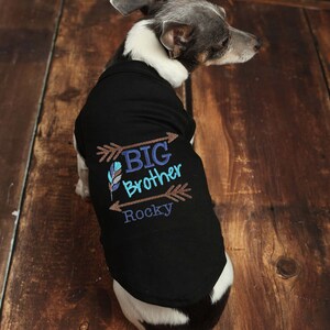 Dog Big Brother Personalized Tee Shirt Custom Monogrammed Embroidered Dog Shirt Going to be a Big Brother Bro Shirt Sibling Shirt image 1