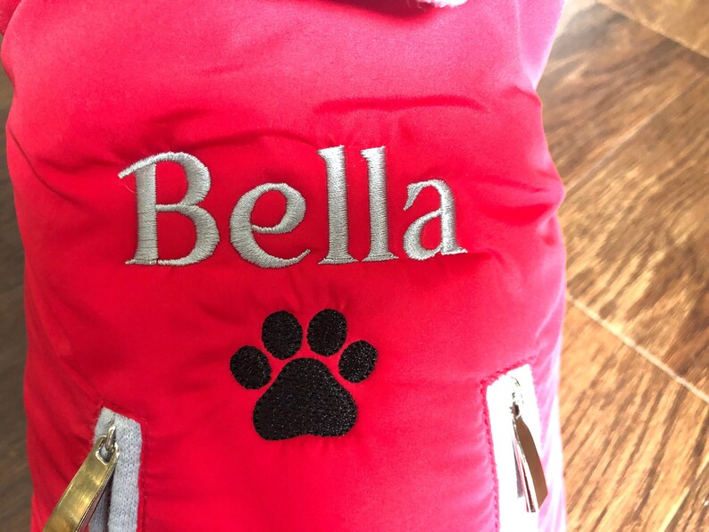 Personalized Dog Coat Embroidered Name Pet Winter Coat Etsy