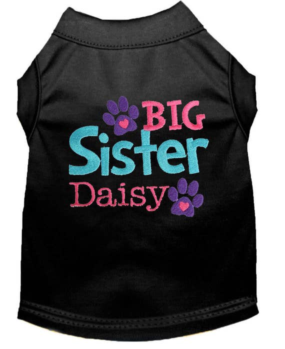 Personalized Big Sister Dog Shirt Custom Big Sister Dog Etsy