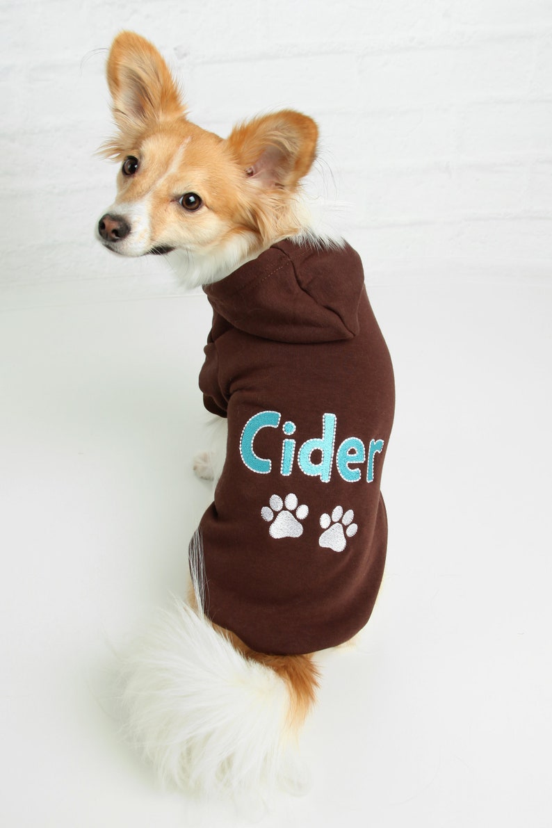 Personalized Dog Hoodie Name Pet Hoodie Personalized Dog Sweatshirt Puppy Clothing Personalized Dog Clothes Outdoor Dog Coat image 1