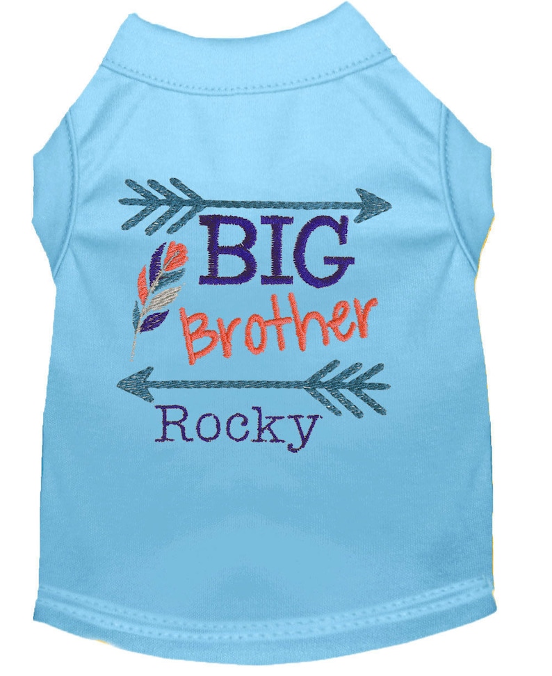 Dog Big Brother Personalized Tee Shirt Custom Monogrammed Embroidered Dog Shirt Going to be a Big Brother Bro Shirt Sibling Shirt image 3