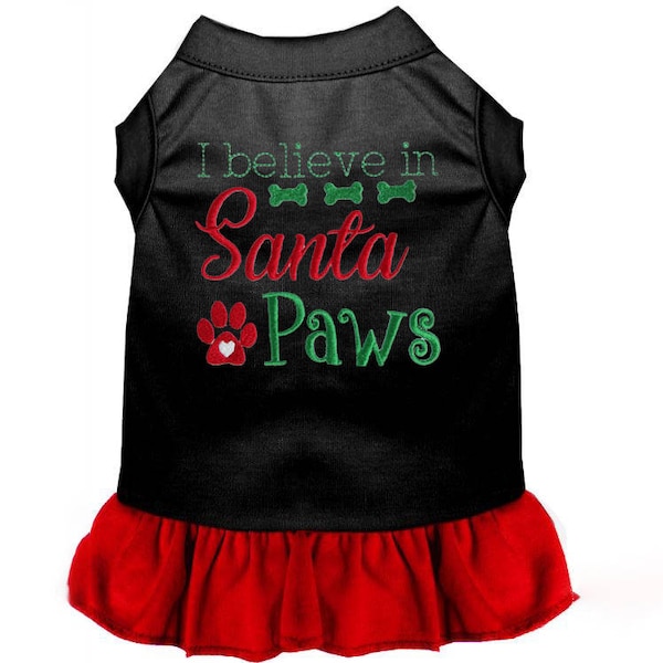 Dog Christmas Clothes - I Believe in Santa Paws - Dog Christmas - Dog Shirt - Dog Holiday Clothes - Christmas Dog Clothes - Custom Dog Dress
