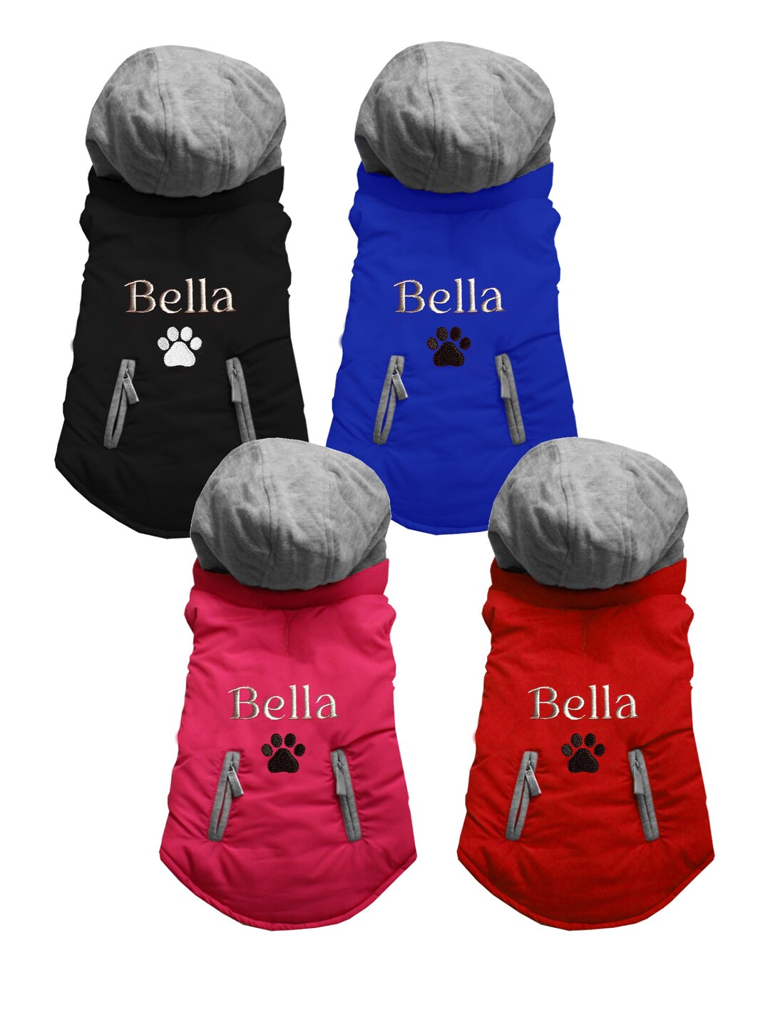 Personalized Dog Coat Embroidered Name Pet Winter Coat Personalized Dog