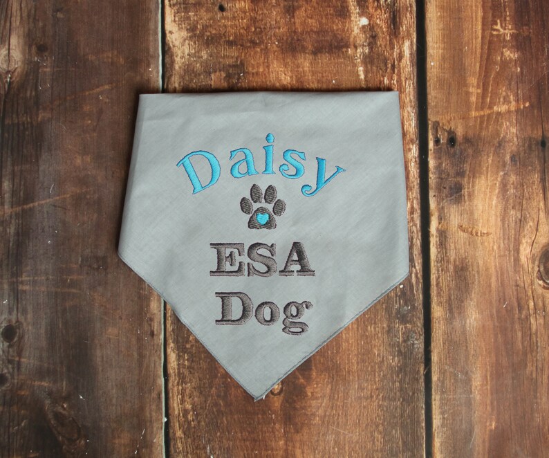 ESA Dog Bandana Personalized Dog Bandana Emotional Support Etsy