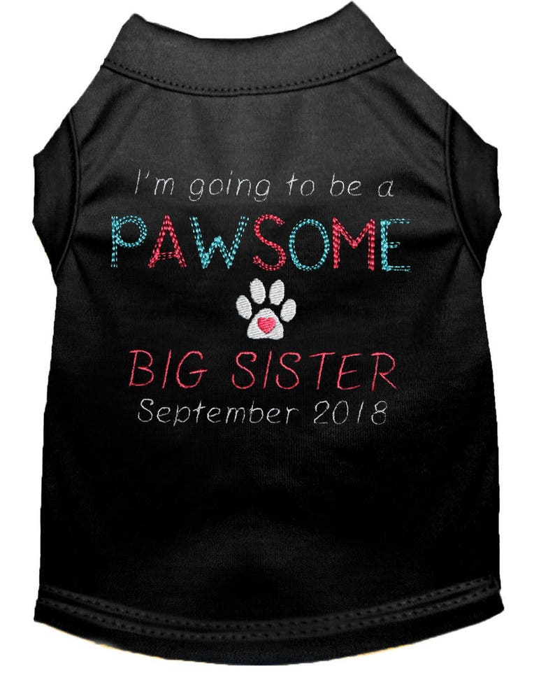 Dog Pregnancy Announcement Big Sister Dog Shirt Baby Etsy