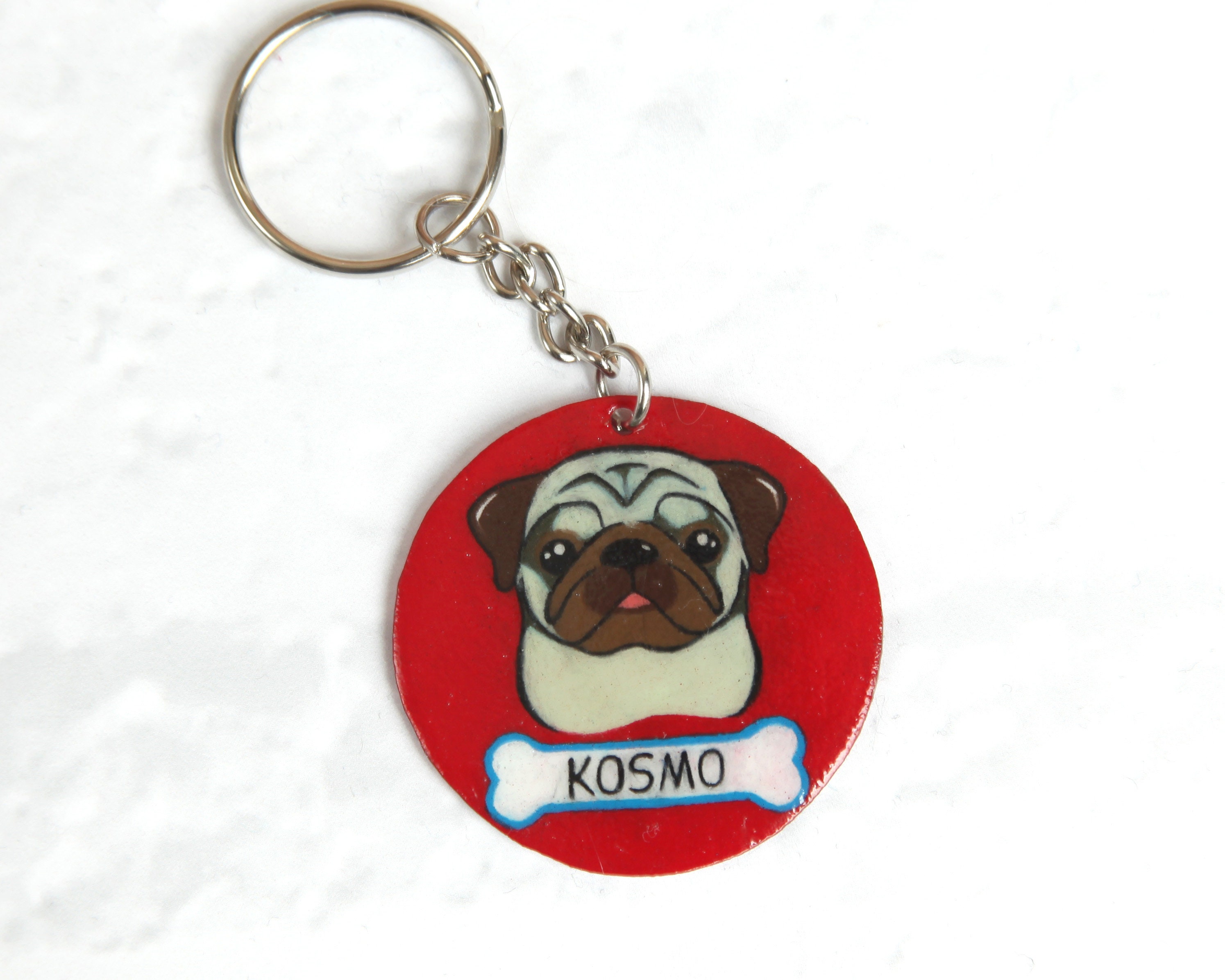 Custom Dog Keychain Personalized Key Chain Dog Backpack Fob Etsy
